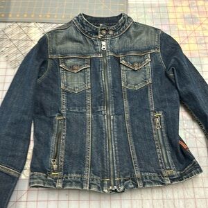 7 For all mankind dark wash Jean jacket. Sz S. EUC